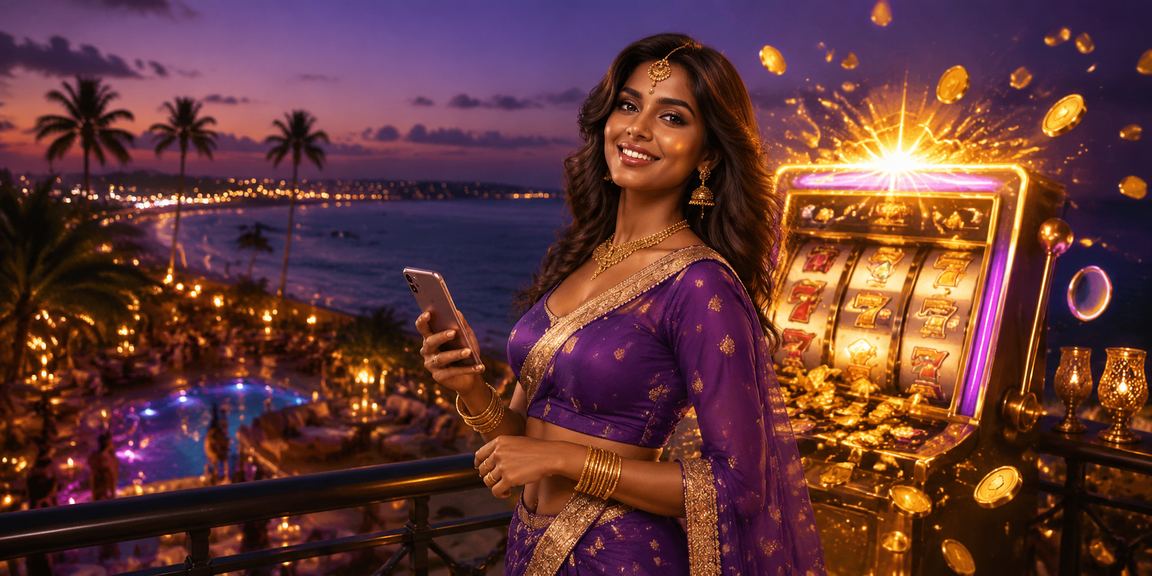 Players enjoying slot games on a beach setting in Goa
