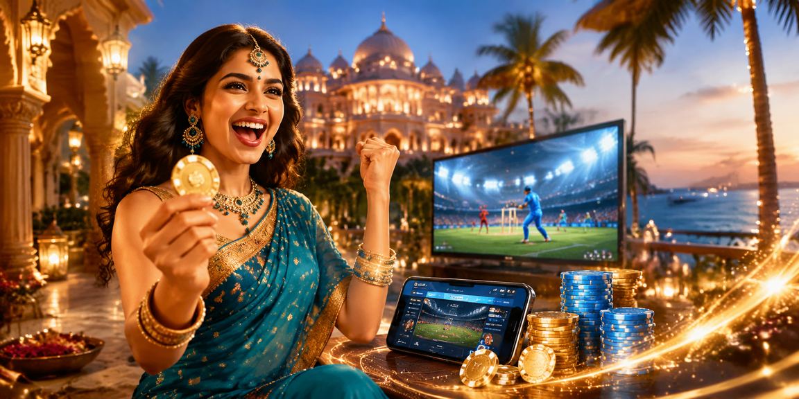 Indian woman enjoying online casino betting on gns3 platform